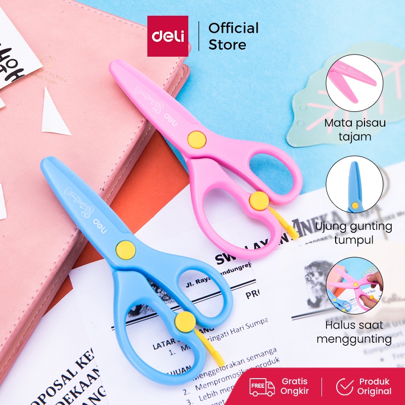 

Deli Gunting Anak Plastik Deli ED60402 tip tumpul untuk penggunaan yang aman desain trendi ED60402