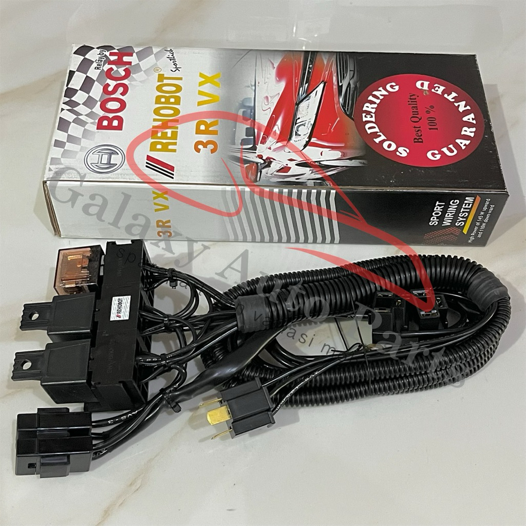 Cable kabel set 3 relay lampu mobil bosch rehobot bagus tipe VX