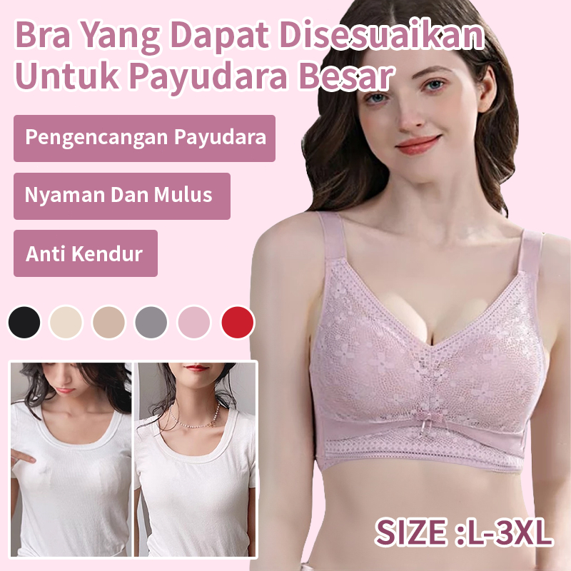 Bra Pelangsing Nyaman Nyaman Bra Penyangga Tanpa Kawat | Bra Cup Penuh Ukuran Besar | Bra Pelangsing