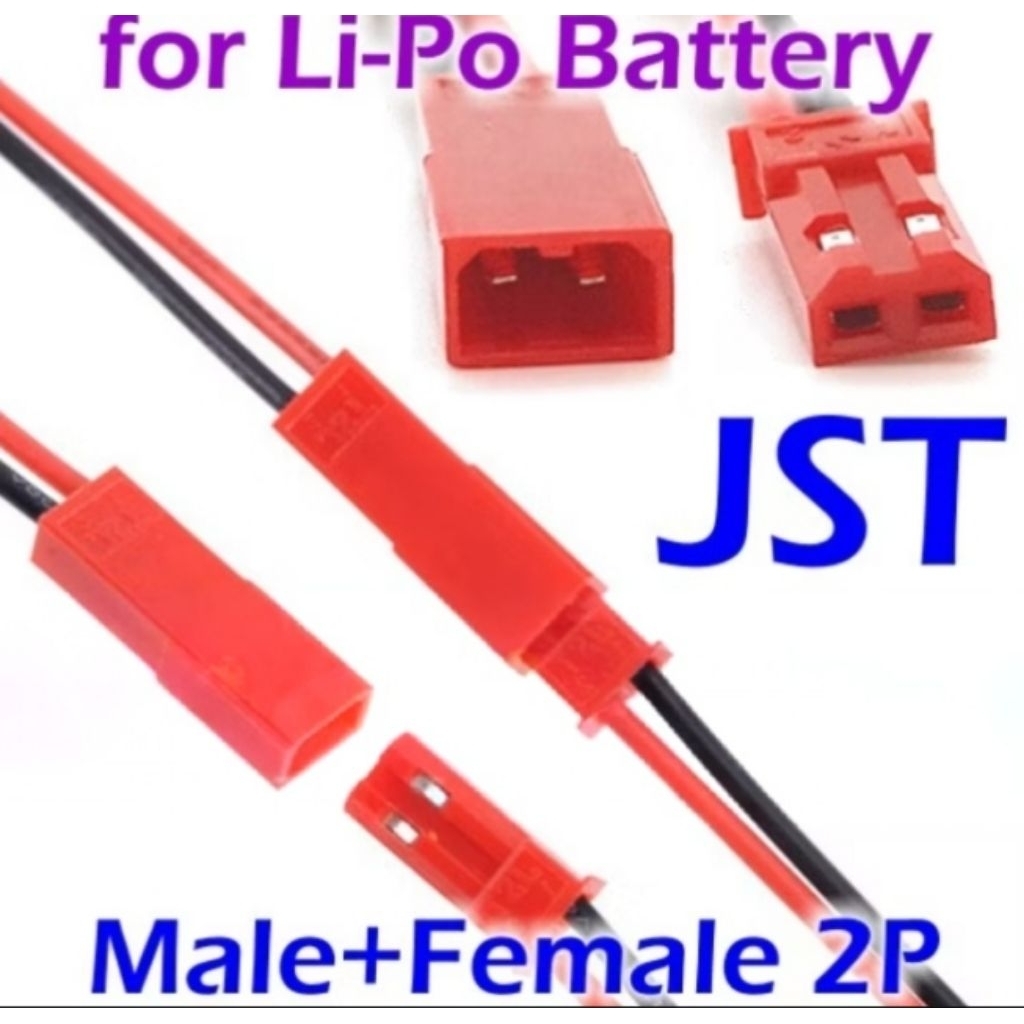 1set Connector 2 Pin Male Female Kabel jst