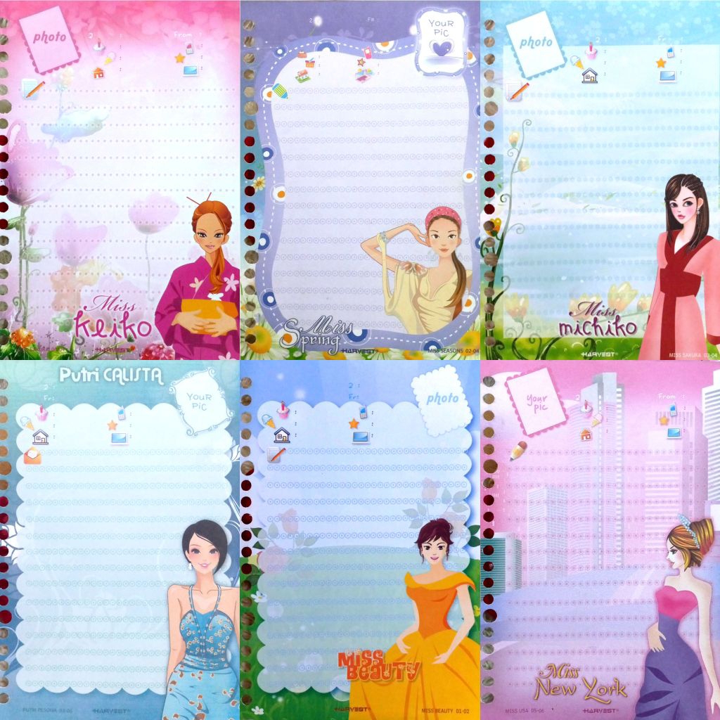 

[ RARE - BACA DESKRIPSI ‼️ ] isi kertas binder HARVEST miss dan putri series langka loose leaf A5
