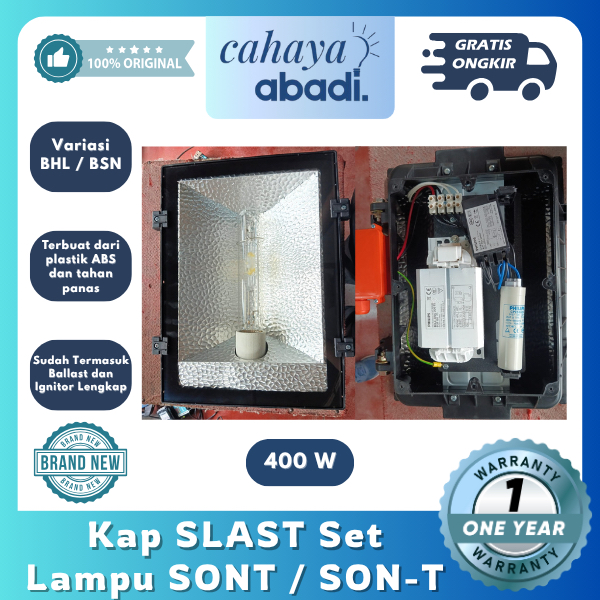 Kap SLAST Set Lampu SONT 400 / HPIT 400 Sudah Termasuk Ballast dan Ignitor Lengkap