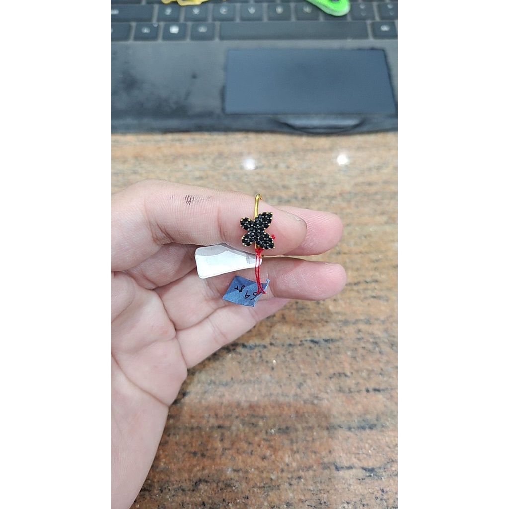 cincin kupu kupu hitam uk 13 simple elegant emas asli kadar 875