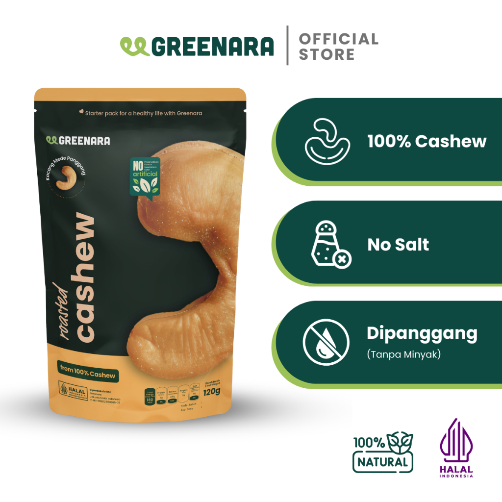

Greenara Kacang Mede Panggang 120gr / Roasted Cashew