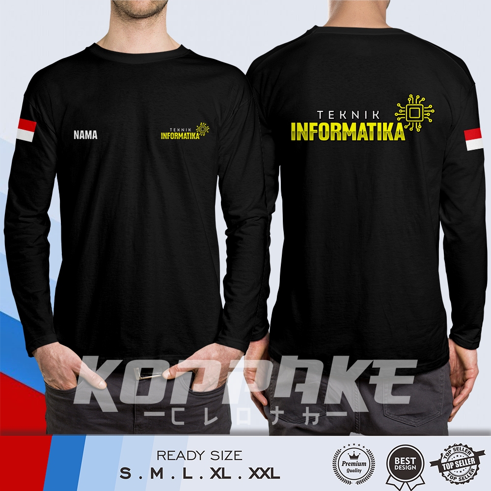 Kaos Teknik Informatika Gratis Nama Kamu Lengan Panjang Baju Distro
