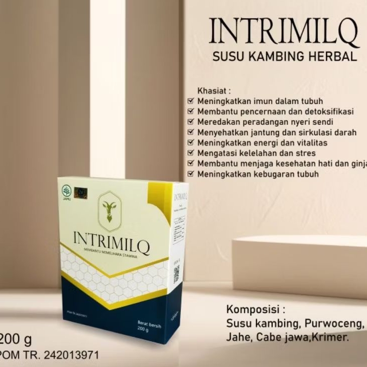 

Susu Kambing Plus Herbal INTRIMILQ 200 Gram Solusi Membantu Meningkatkan Stamina Priaì
