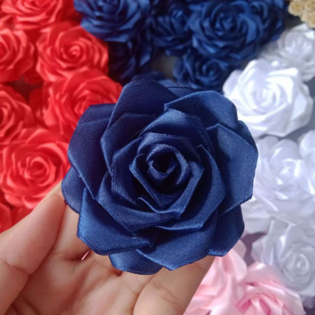 

bunga pita satin lengkap tangkai lidi