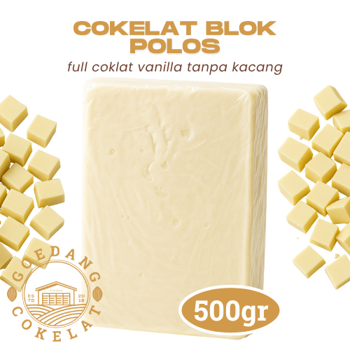 

Cokelat Putih Blok Vanilla 500gr | Cokelat Blok Polos rasa Vanilla | Bisa Dimakan Langsung ata Bahan Kue & Topping