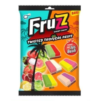 

Fruzz Chewy Candy Twisted Tropical Fruit 88gr [ Pack ]