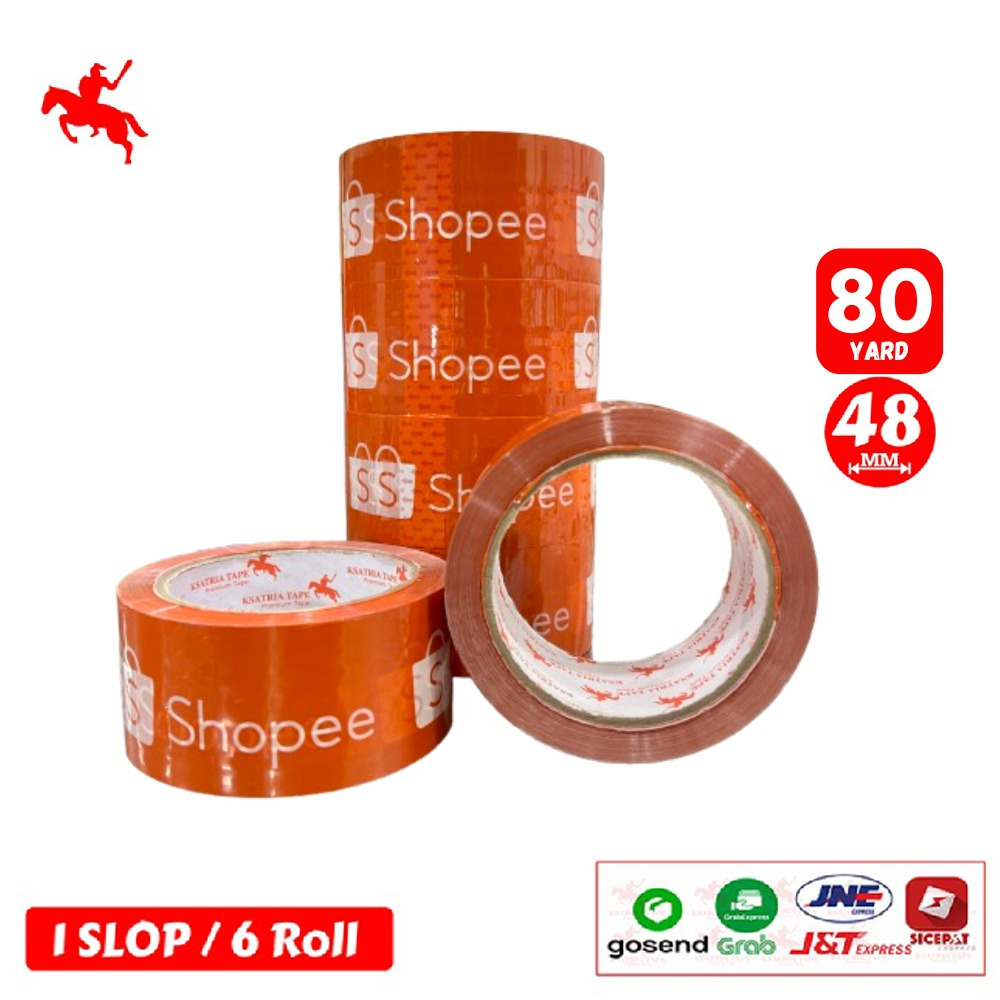 

Lakban Printing Oren Dan Putih 80yard-Slop