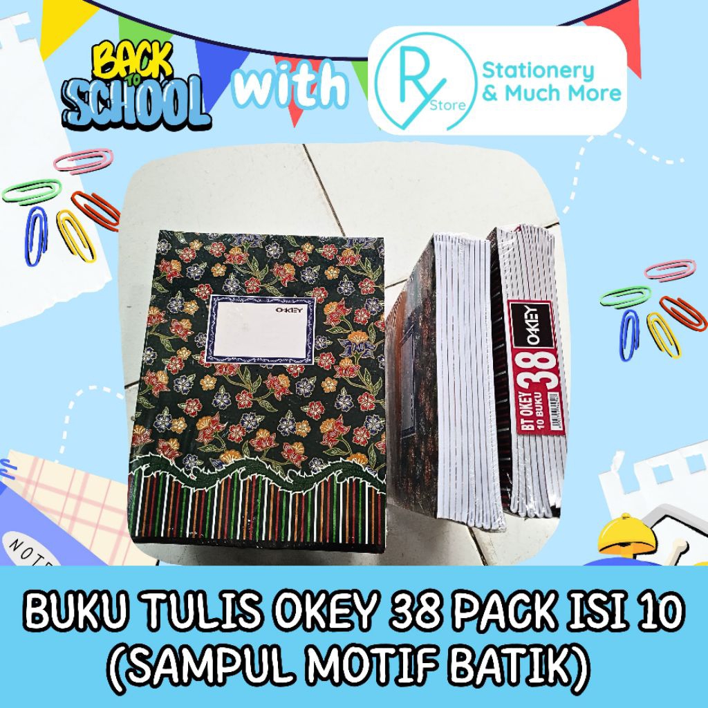 

BUKU TULIS OKEY 38 KWARTO PACK (ISI 10BUKU MOTIF CAMPUR DARI PABRIK)