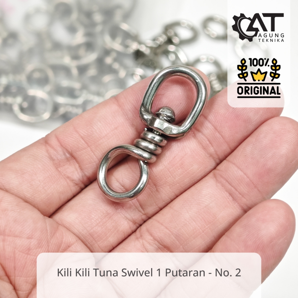 Kili kili Tuna Swivel No. 2 Rantai Pancing Putar untuk Pancing Tuna dan Hiu