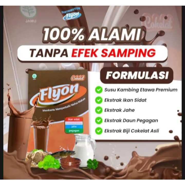 

FLYON COKLAT Penggemuk Badan Penambah Berat BadanTinggi Protein Kalsium Kalori Sehat Berisi Vitamin