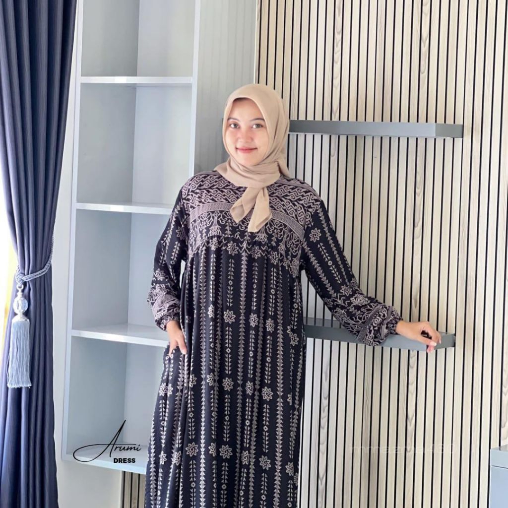 Arumi dress/Dress rayon/Gamis/Baju kondangan/Baju ootd