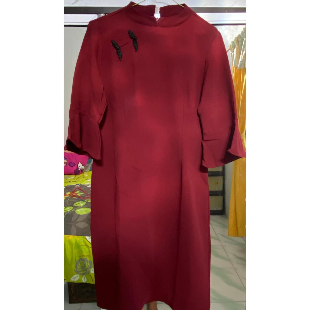 Preloved Rose Maroon Dress