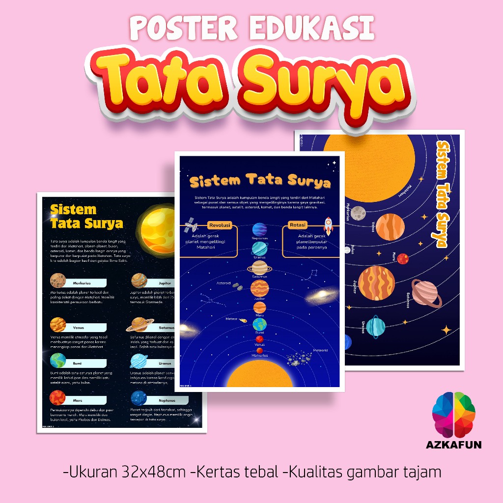 Poster Edukasi TATA SURYA - Poster edukasi anak space ruang angkasa