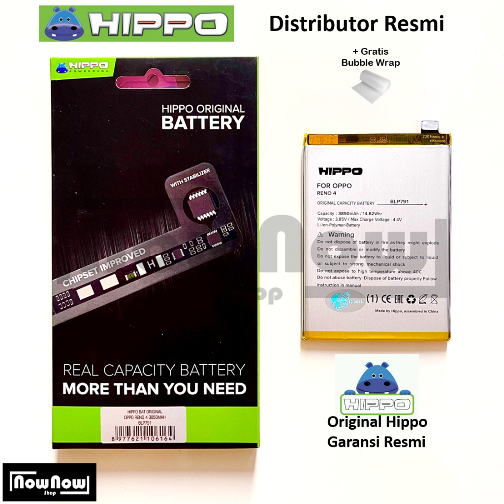 Baterai Hippo For 0pp0 Reno 4 CPH2113 BLP791 Batre Batrai Battery HP