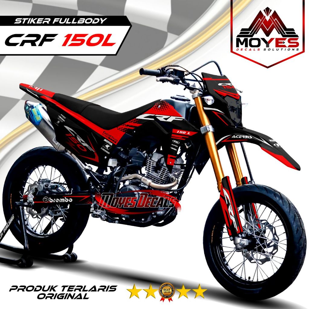 Moyes Decal Stiker - Decal Stiker Crf - Stiker Motor Honda Crf 150L 2018 Desain Racing Custome