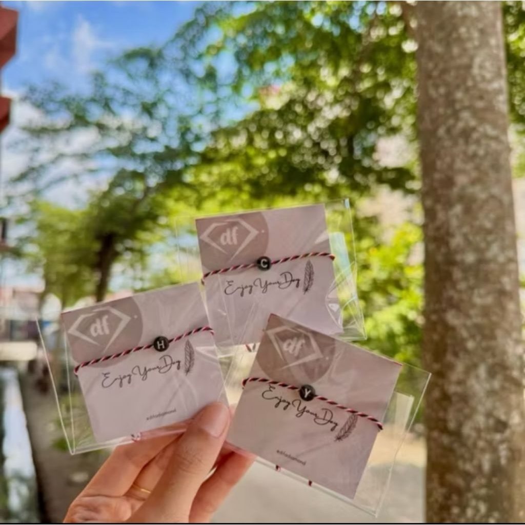 Gelang tridatu inisial | gelang bali merah hitam putih 1mm