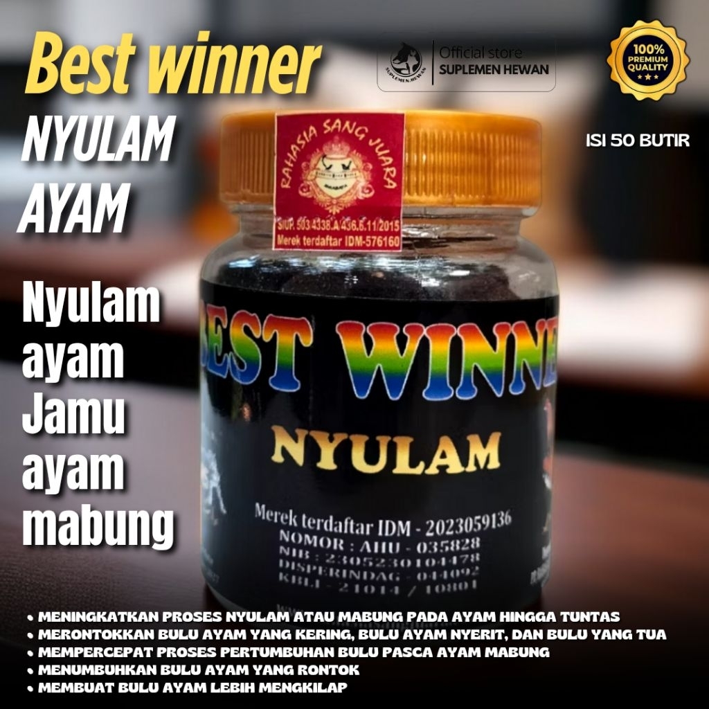 Best Winner Nyulam Ayam Obat Mabung Ngurak & Nyulam Isi 50 Butir