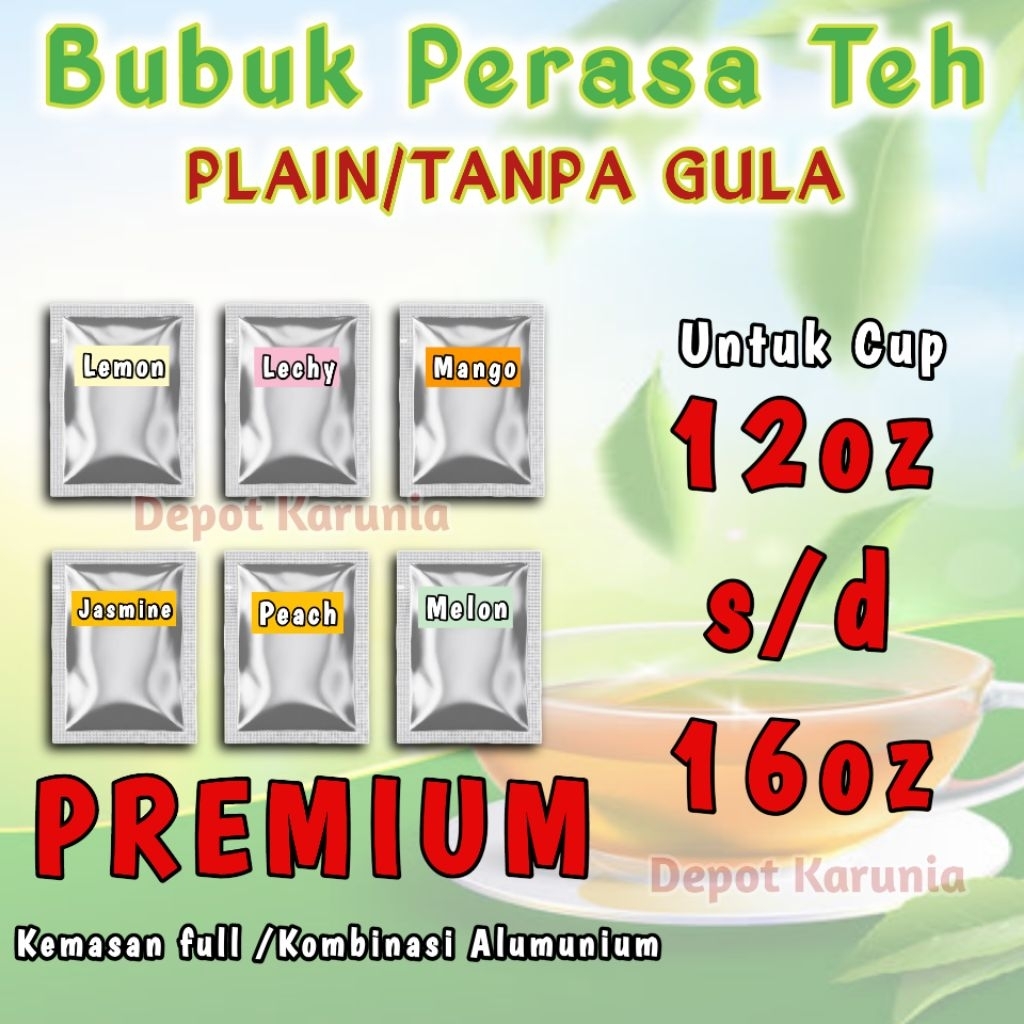 

Bubuk Perasa Teh Plain Tanpa Gula Untuk Cup 16 oz dan 22 oz Serbuk Rasa Rasa Buah untuk Perasa Teh Viral