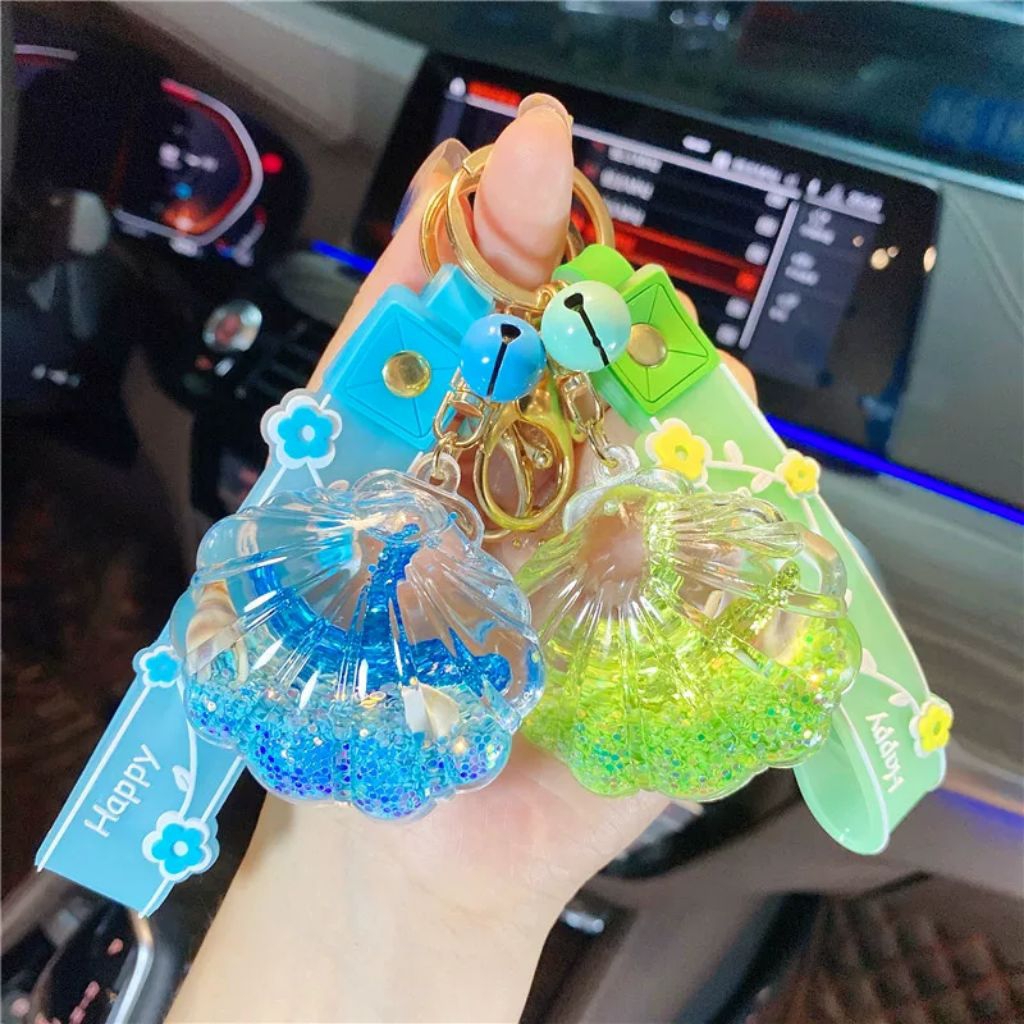 Ganci Gantungan Kunci Mobil Kerang Bintang Laut Glitter Import