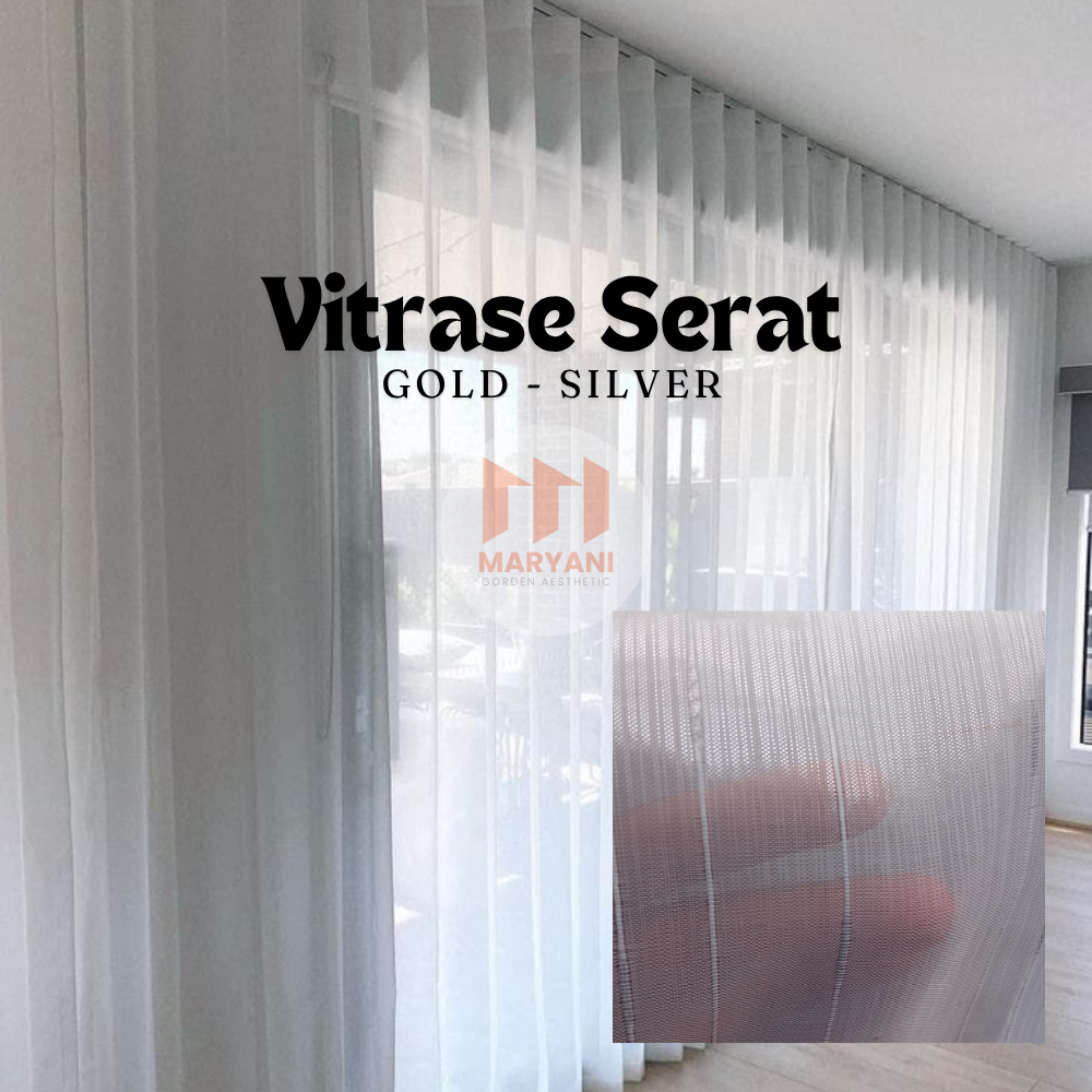 Vitrase Serat Silver daleman Gorden Import Blackout Gerimis gold dan silver Putih Transparan
