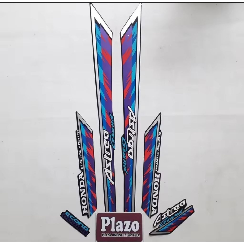 stiker lis striping body motor honda astrea grand 93 le biru-merah
