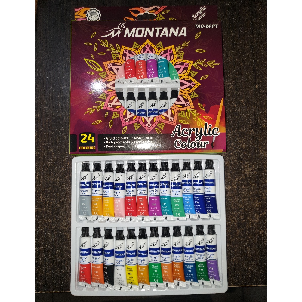 

KODE W32H MONTANA Acrylic 24 Warna Cat Akrilik Montana Set Paint 6 ml TAC24 PT