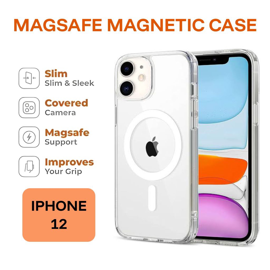 Case Iphone 12 Magsafe Magnetic Wireless Charging Case Acrylic Casing Hardcase