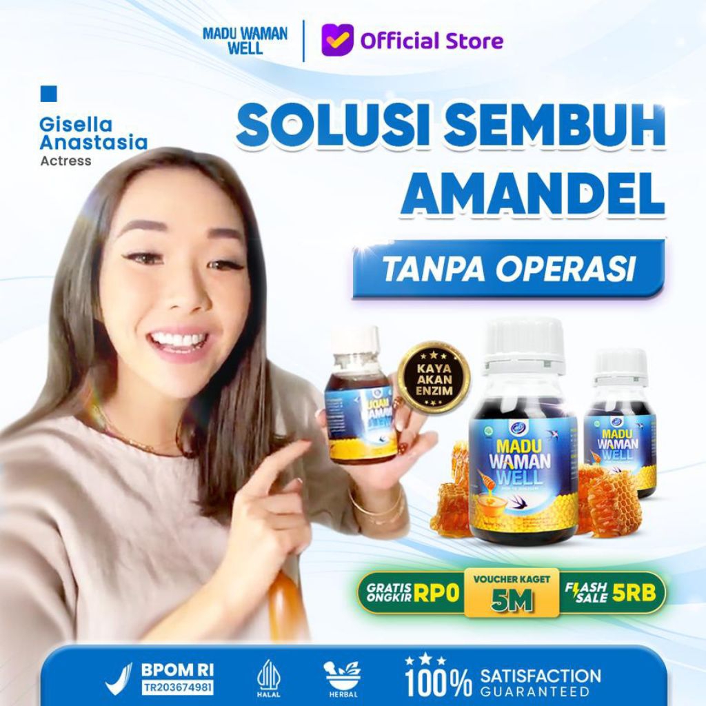 

Wamanwell Madu Amandel Herbal/ Sembuh Amandel Tanpa Operasi/Bpom - 1 pcs