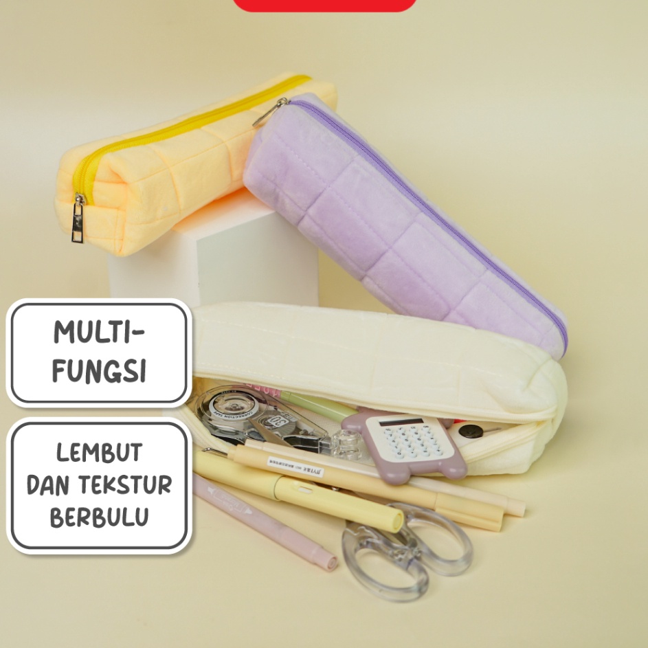 

Flashee T Pensil Bulu Lucu Aesthetic Korea Cloudy Pencil Bag Small Kotak Pensil Lucu Muji Style Warna Pastel COD Kantong Pensil Organizer