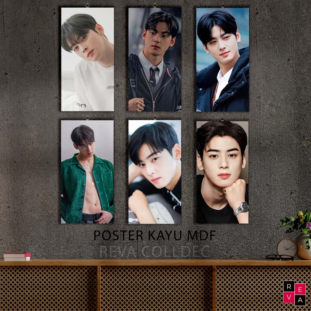 Poster Kayu cha eun woo / Dekorasi Rumah / hiasan kamar / cha eun woo