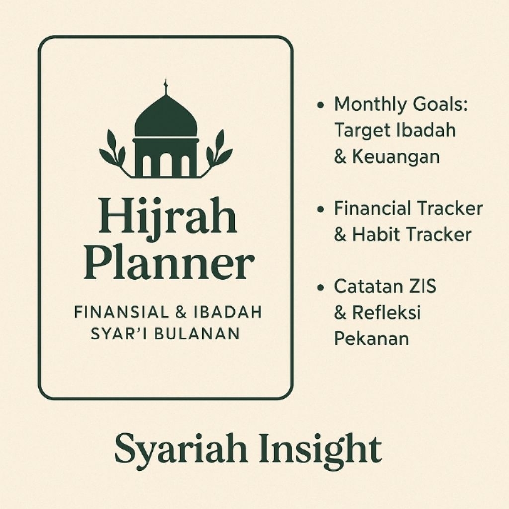 

Hijrah Planner: Finansial & Ibadah Syar’i Bulanan