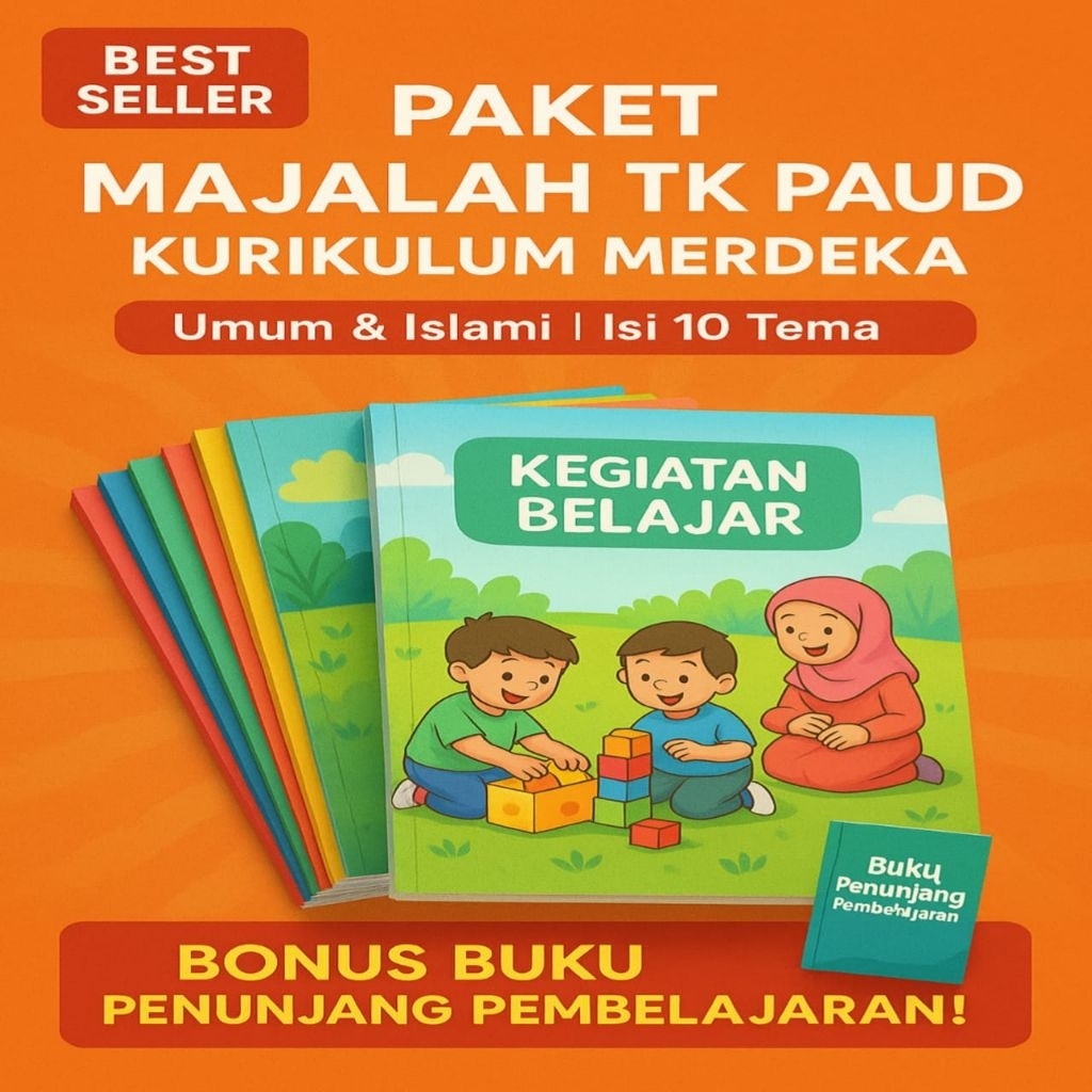 ORI | BUKU MAJALAH UMUM DAN ISLAMI | PAKET MAJALAH 10 TEMA | BONUS BUKU | BUKU TK, PAUD