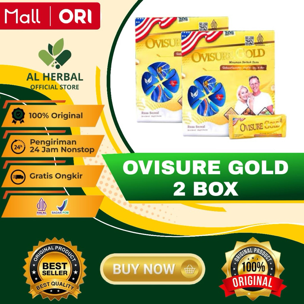 

PAKET 2 BOX OVISURE) KEMASAN TERBARU TH 2025 - OVISURE GOLD USA SUSU UNTUK TULANG DAN SENDI