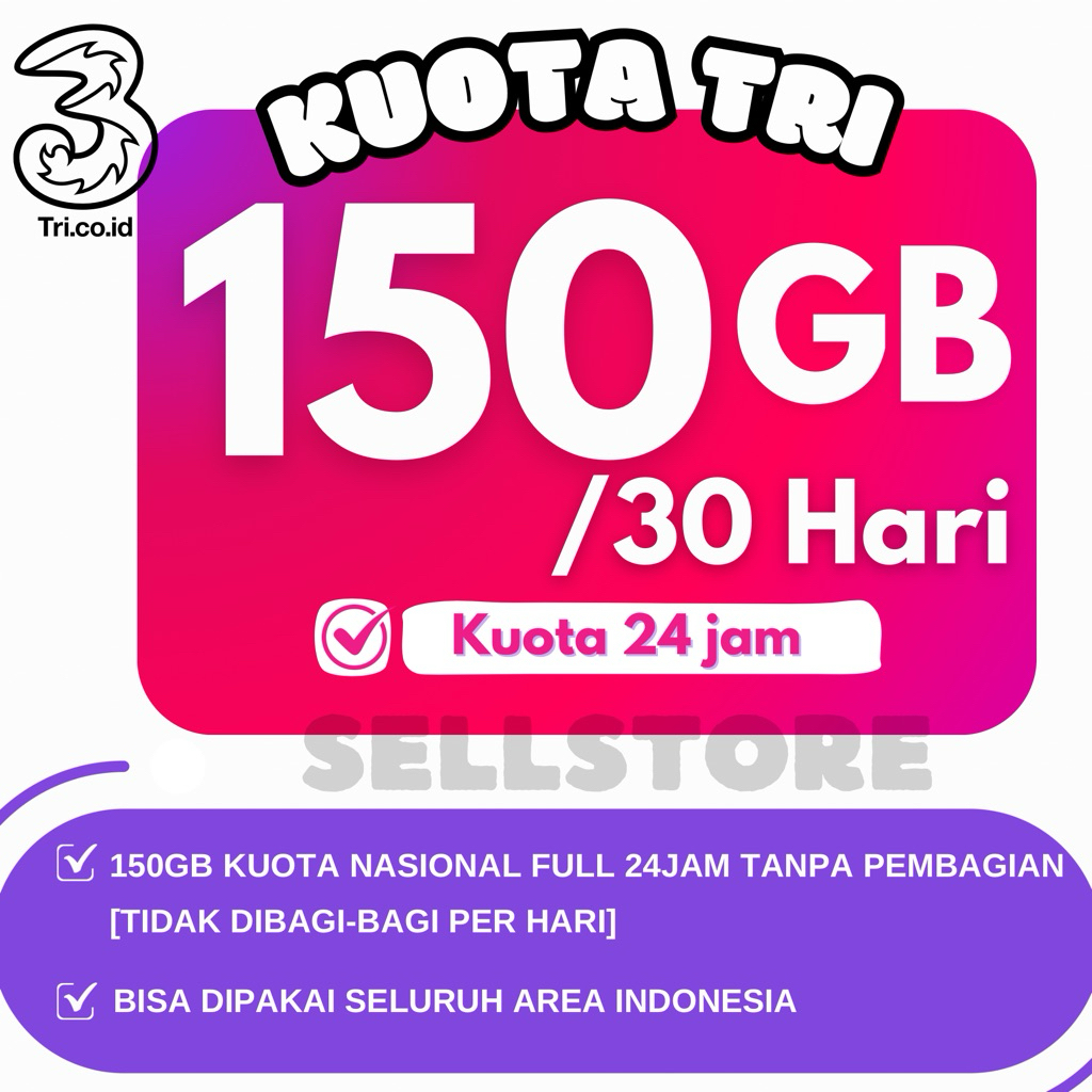 KUOTA TRI HOME 117GB HAPPY 135GB 130GB 85GB 70GB 30GB FULL TANPA PEMBAGIAN