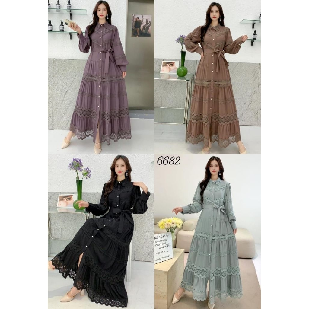 gamis prilly, gamis kev, gamis bangkok, gamis putih, white maxi, dress katun bordir, gamis eyelet, g