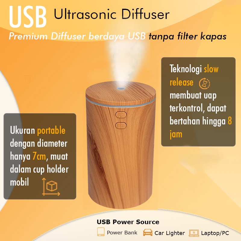 USB Car Diffuser Humidifier Ultrasonic / Diffuser Mobil