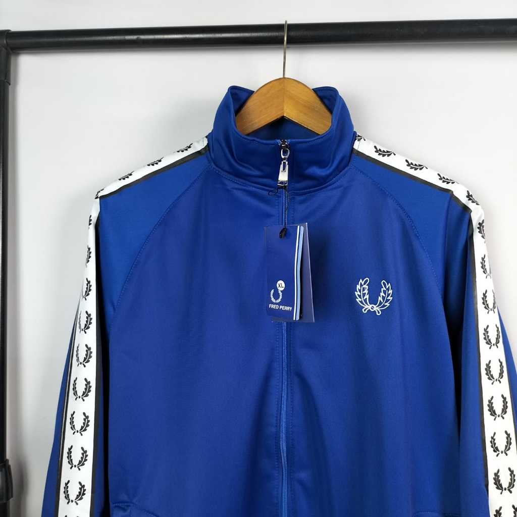 high quality tracktop pria import fred perry jacket original blue denim