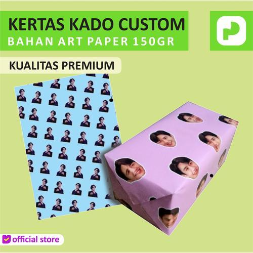 

Cetak Kertas Kado Custom Bahan Art Paper 150GR Kekinian Custom Wajah Termurah