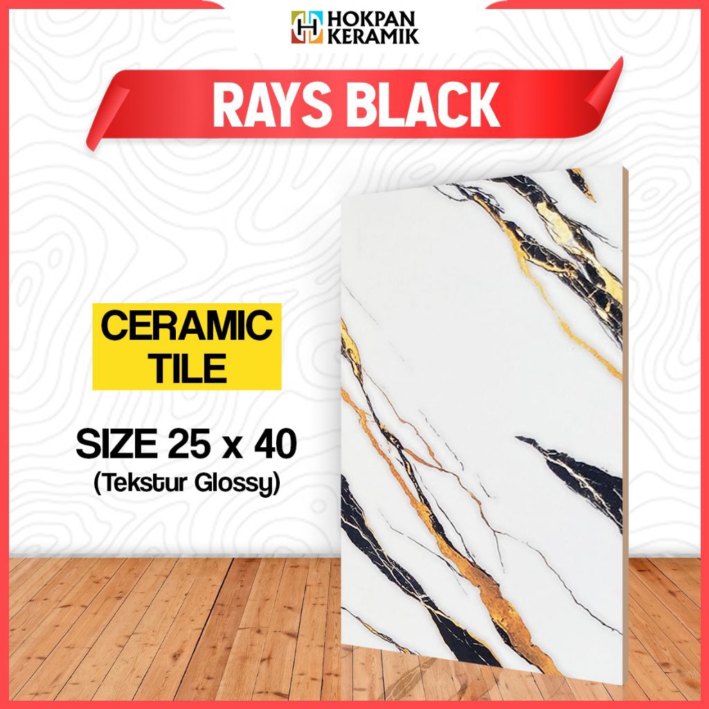 KERAMIK UKURAN 25X40 RAYS BLACK (BACA DESKRIPSI!!!)