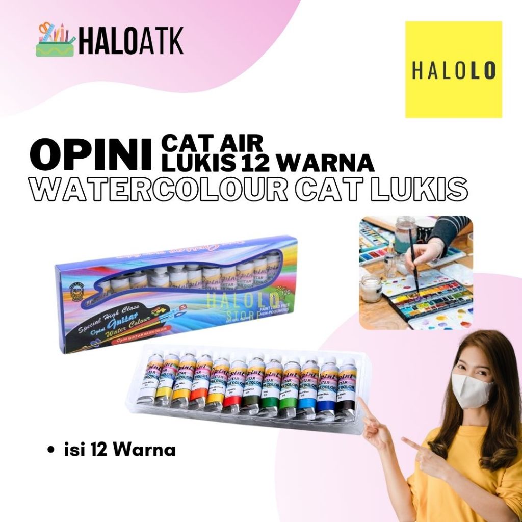 

Cat Air Cat Lukis Water Colur OPINI Watercolor 12 Warna