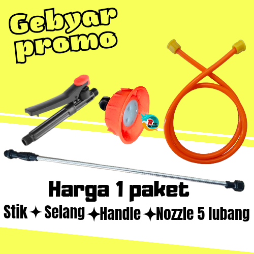Stik + Handle + Selang+sprayer plastik 5 lubang Sprayer Elektrik Stick Sprayer Stik Semprotan Hama S