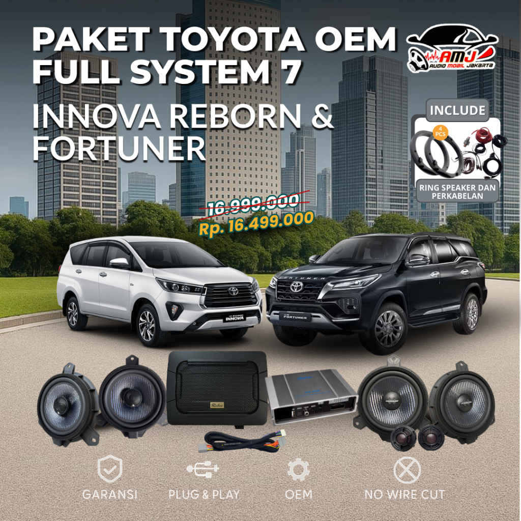 PAKET SPESIAL TOYOTA OEM FULL SYSTEM 7 / PAKET AUDIO MOBIL / PAKET SPEAKER MOBIL / SET AUDIO MOBIL