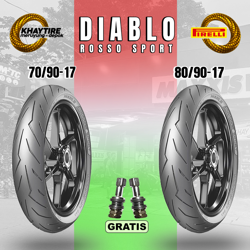 SATUAN DAN SEPASANG BAN MOTOR RING 17 PIRELLI DIABLO ROSSO SPORT TUBELESS SUPERMOTO-MOTOR BEBEK