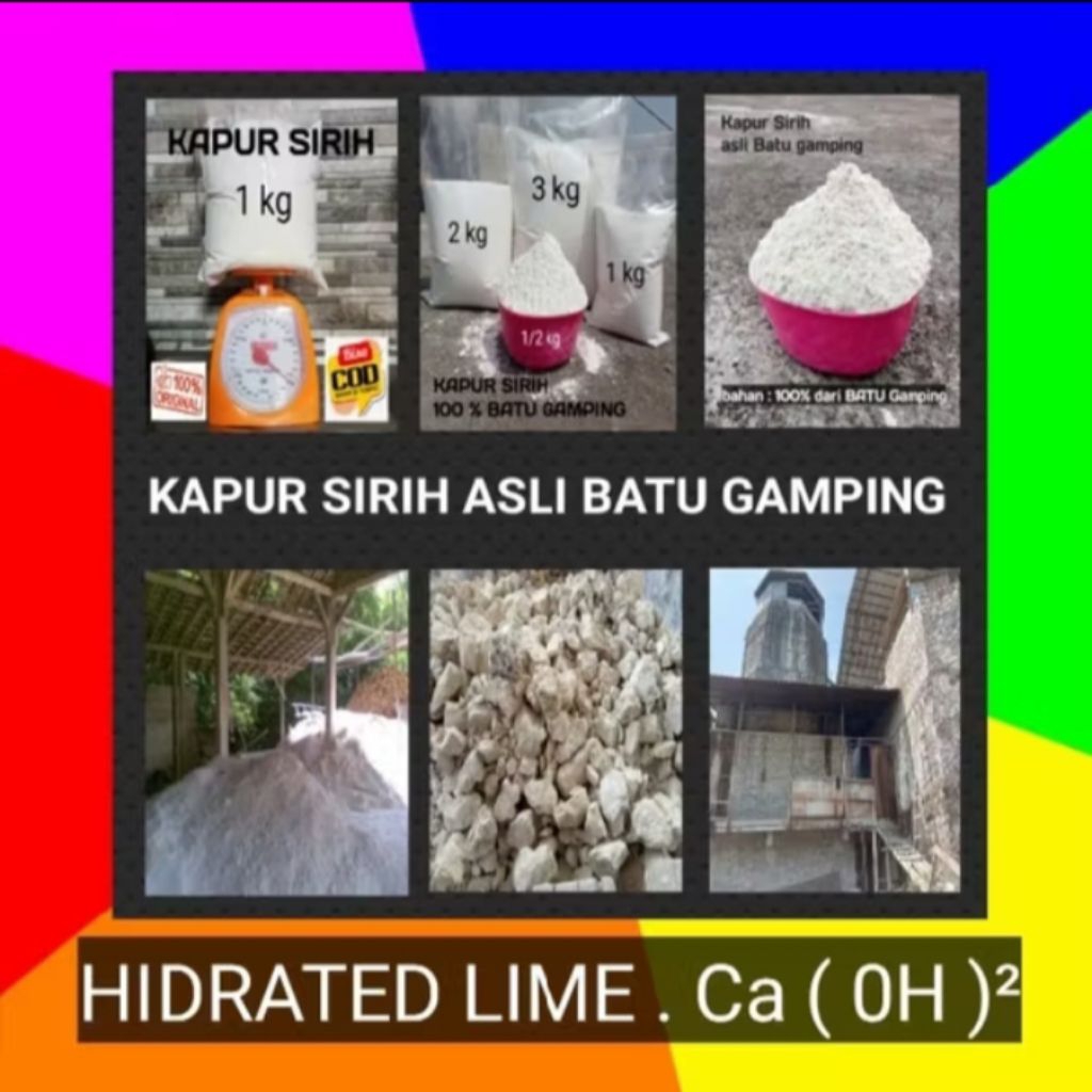 

Kalsium hidroksida (CA(OH) 2(1KG) Kapur sirih CA(OH), kapur gamping, banyak manfaat