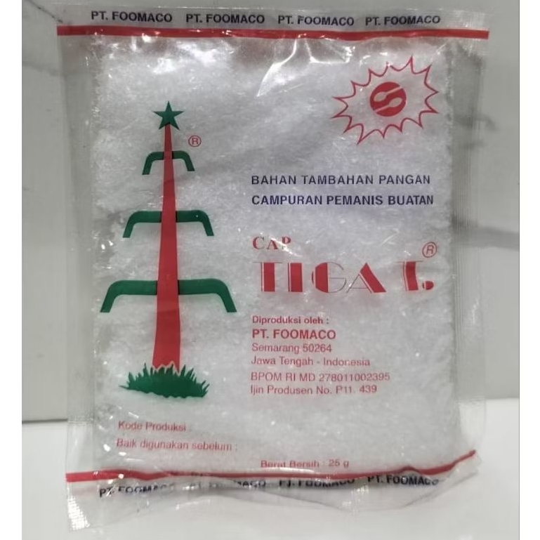 

Sodium / Pemanis Buatan cap 3T berat bersih 25 gram.