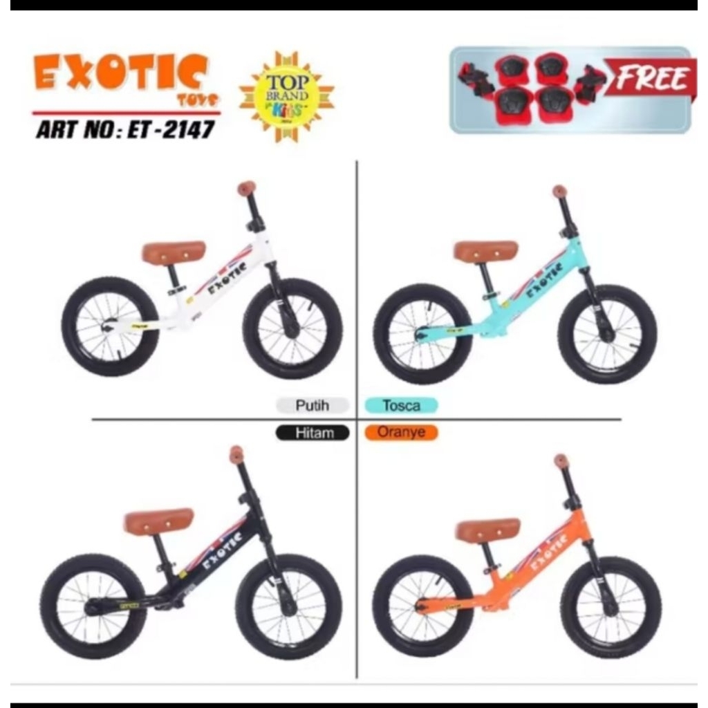 Push Bike EXOTIC ET-2147 Ban Pompa BALANCE BIKE