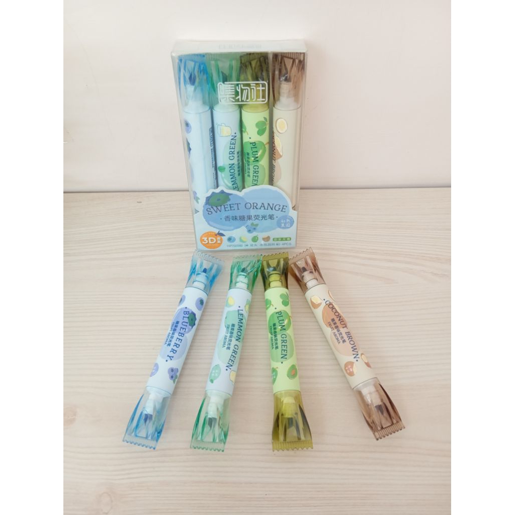 

Winzige 4pcs Fruit Scented Warna Pastel Cute Stabilo Warna Warni
